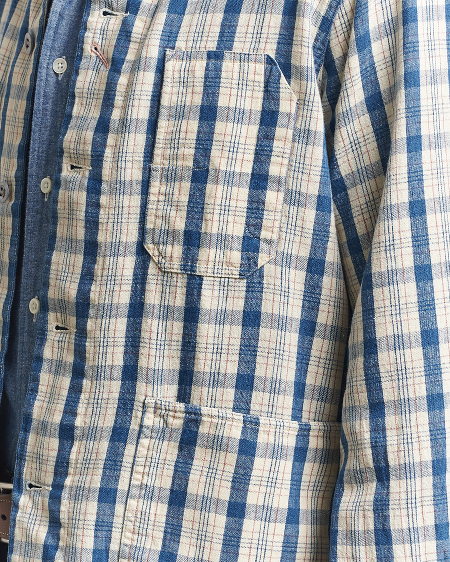 Mies | Takit | RRL | Norfolk Shirt Jacket Indigo/Cream Plaid
