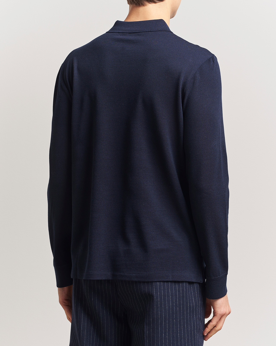 Mies | Puserot | Ralph Lauren Purple Label | Long Sleeve Wool Polo Navy