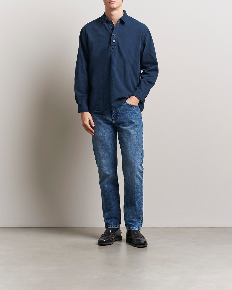Mies | Farkut | Jeanerica | TM005 Tapered Jeans Ring Spun Mid Blue