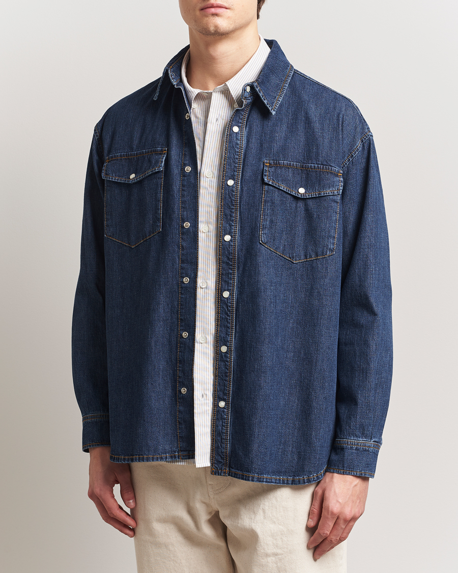Mies | Kauluspaidat | Jeanerica | Arno Denim Shirt Dark Blue Vintage