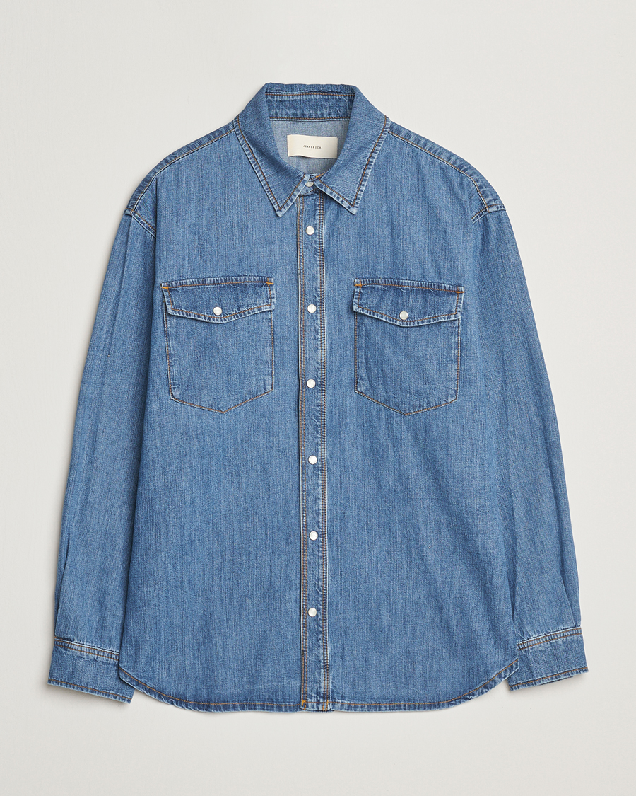 Mies | Kauluspaidat | Jeanerica | Arno Denim Shirt Light Blue Vintage