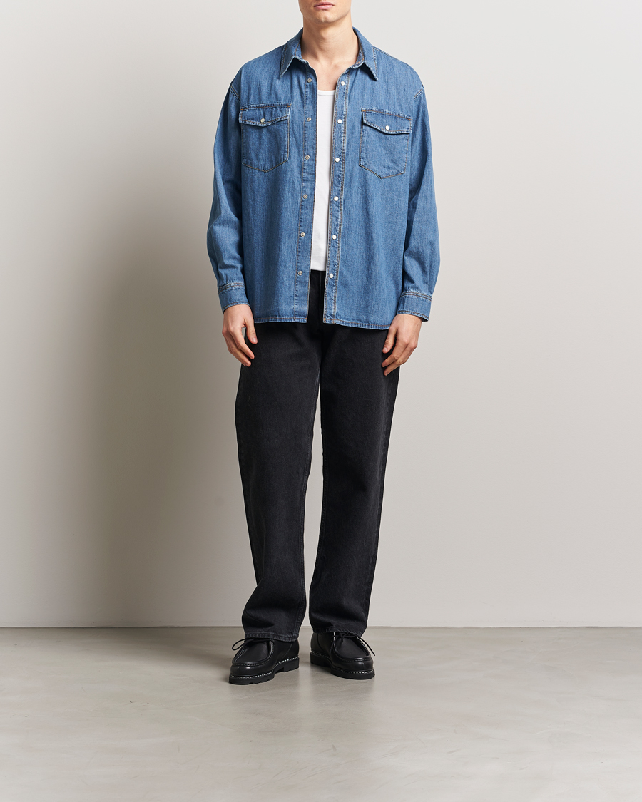 Mies | Kauluspaidat | Jeanerica | Arno Denim Shirt Light Blue Vintage