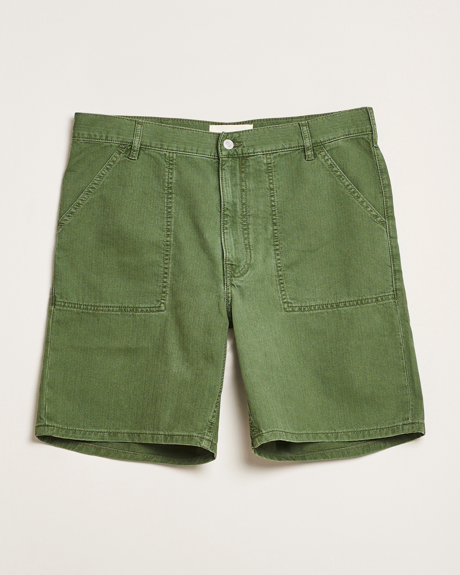 Mies | Shortsit | Jeanerica | GM011 Genua Worker Chino Shorts Chevron Green