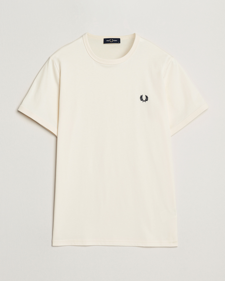 Mies | T-paidat | Fred Perry | Ringer T-Shirt Ecru