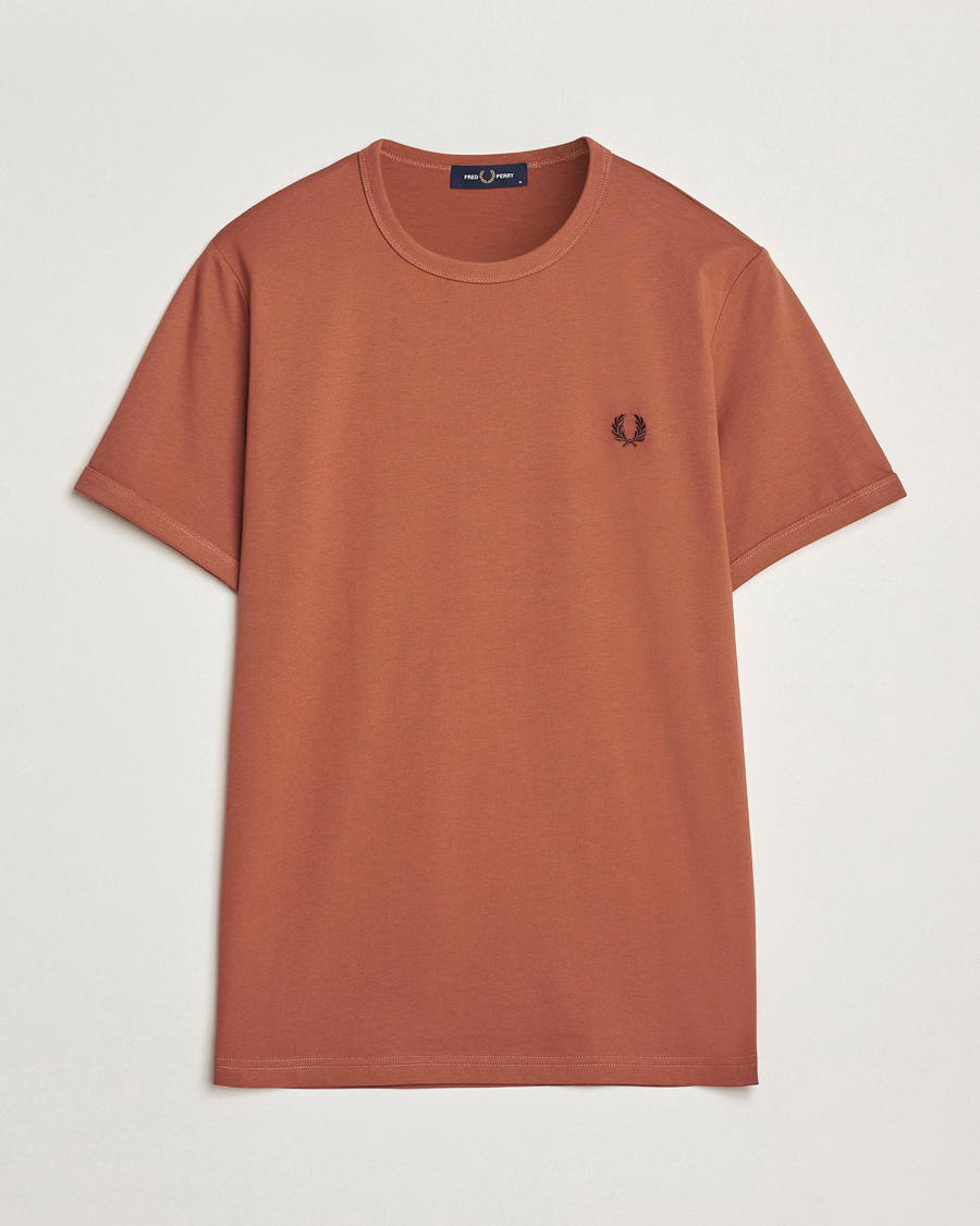 Mies | T-paidat | Fred Perry | Ringer T-Shirt Cinnamon Brown