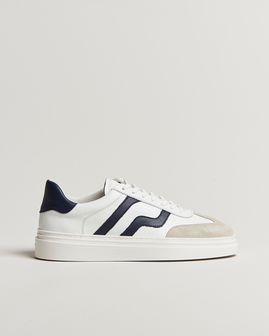 Mies | GANT Cuzmoon Leather Sneaker White/Marine | GANT | Cuzmoon Leather Sneaker White/Marine
