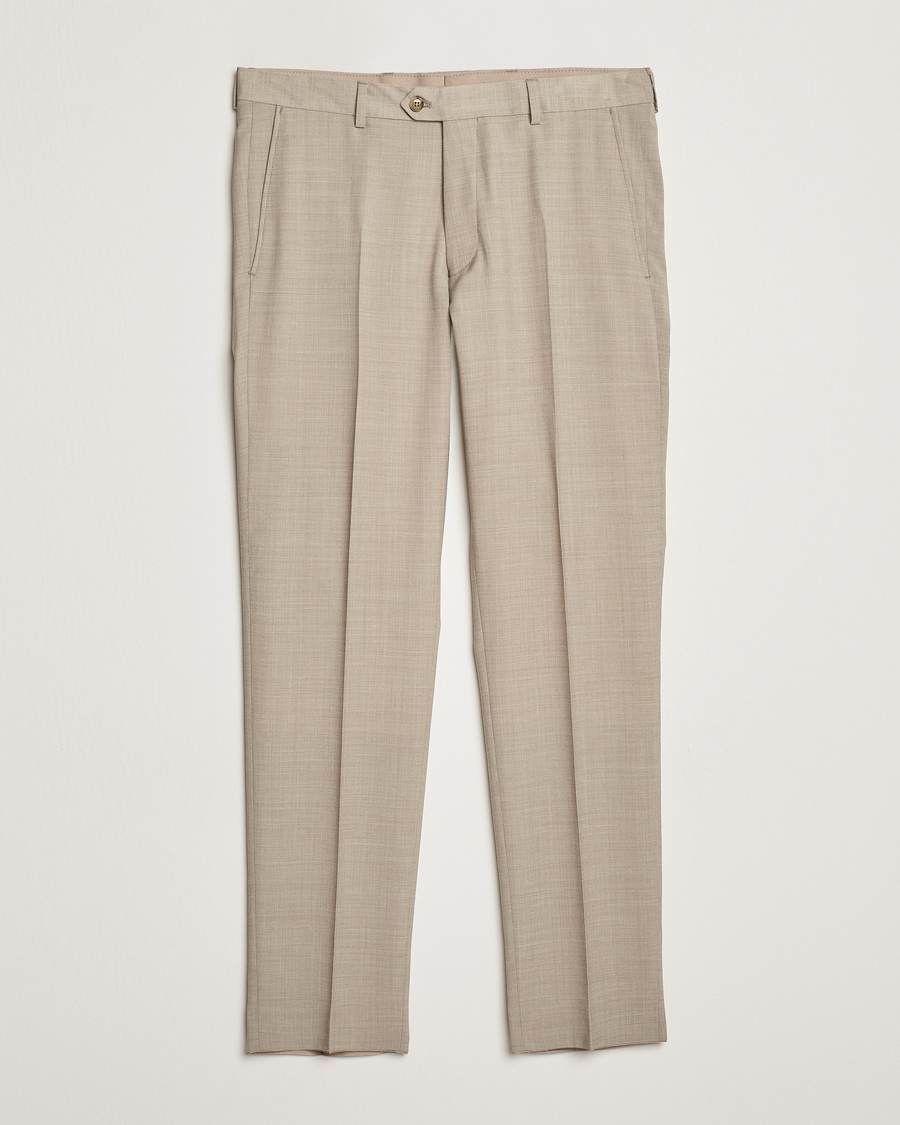 Mies | Housut | Oscar Jacobson | Denz Wool Stretch Suit Trousers Beige