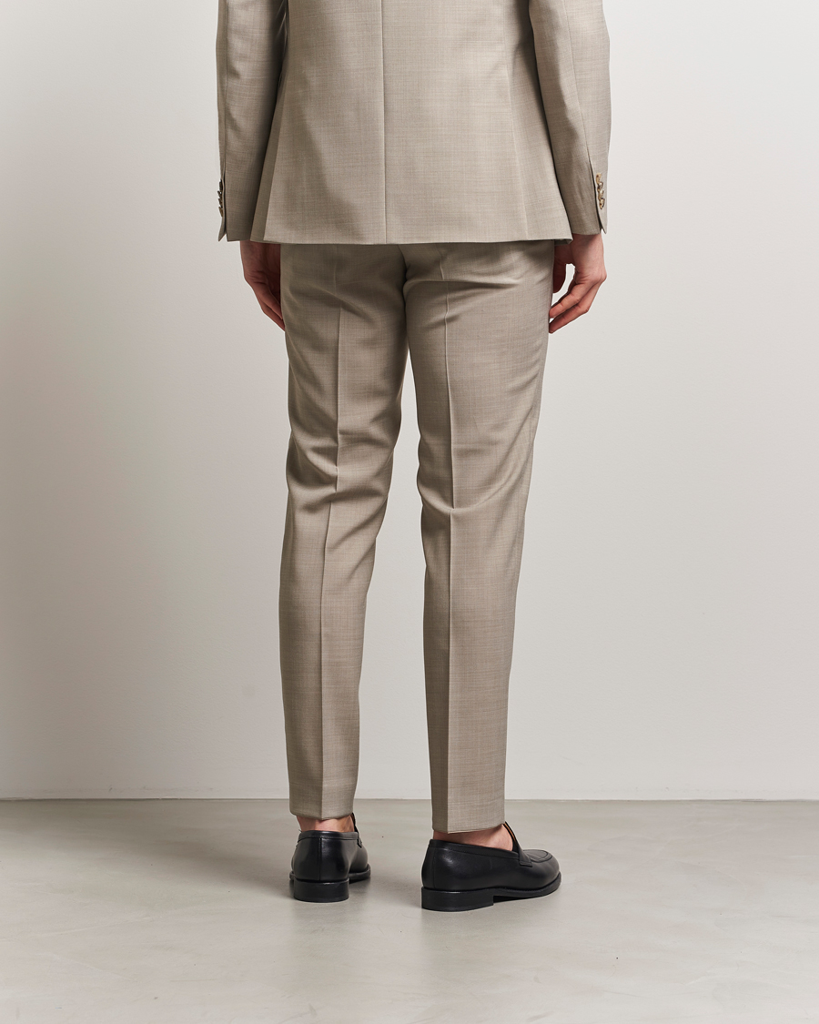 Mies | Housut | Oscar Jacobson | Denz Wool Stretch Suit Trousers Beige