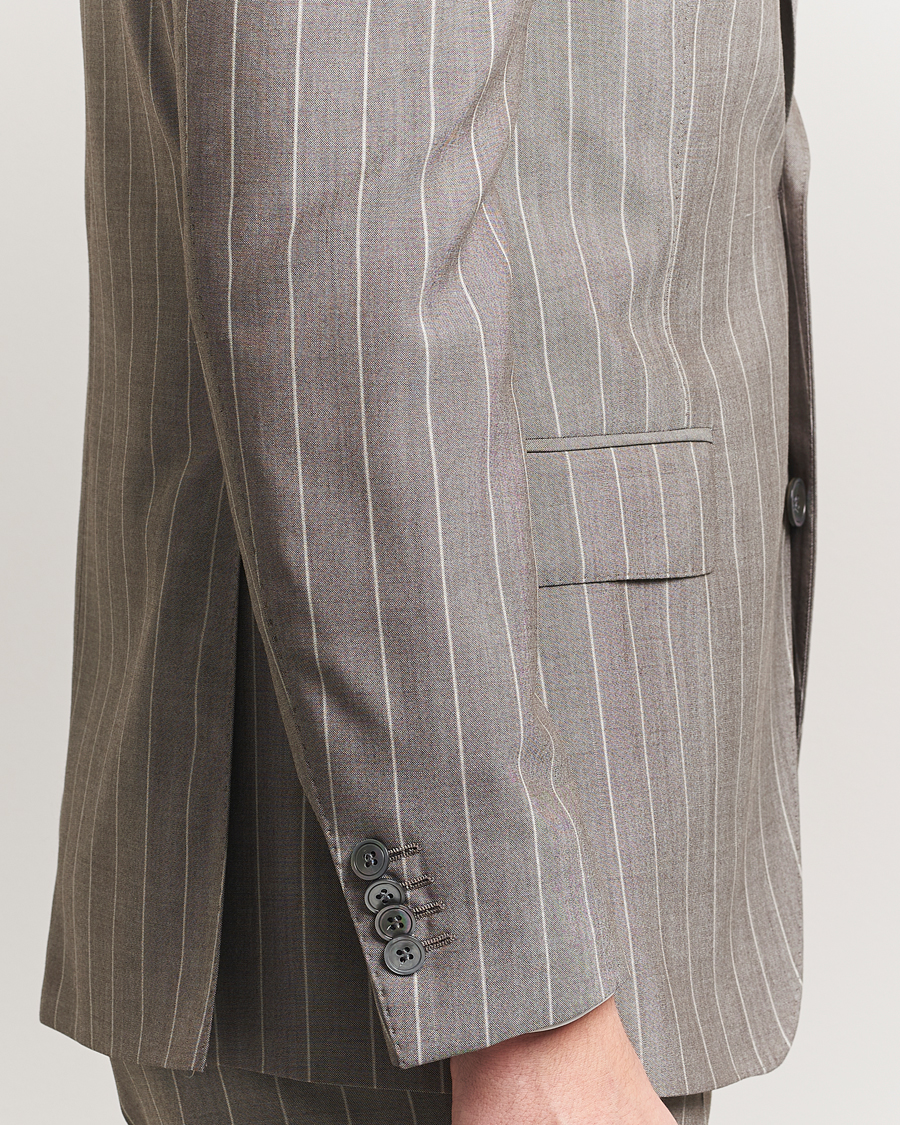Mies | Pikkutakit | Oscar Jacobson | Faron Striped Super 130s Wool Blazer Beige