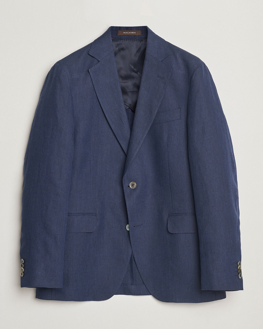 Mies | Pikkutakit | Oscar Jacobson | Ferry Soft Linen Blazer Navy