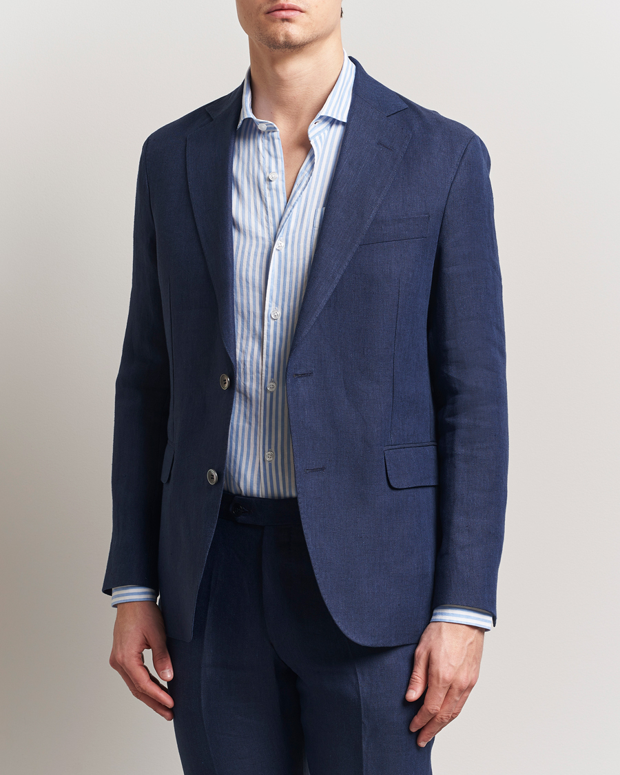 Mies | Pikkutakit | Oscar Jacobson | Ferry Soft Linen Blazer Navy