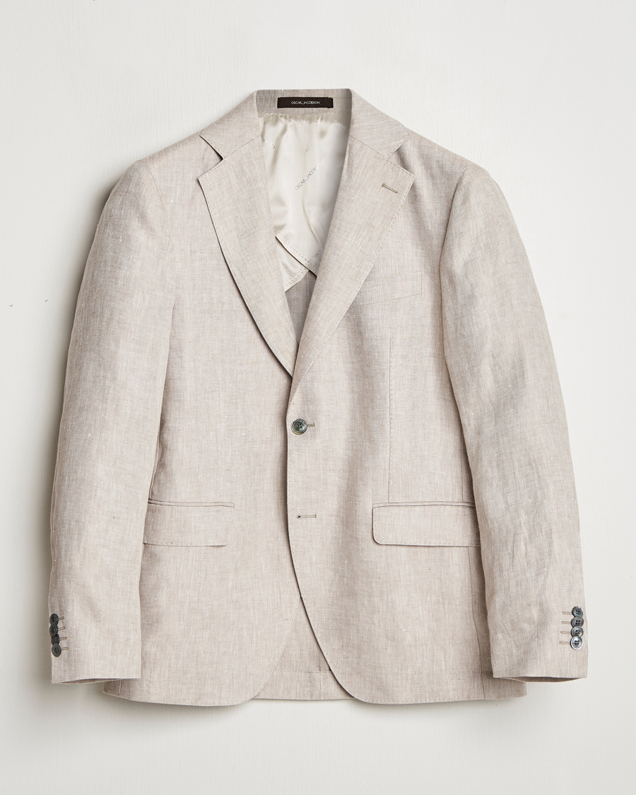 Mies | Pikkutakit | Oscar Jacobson | Ferry Soft Linen Blazer Beige