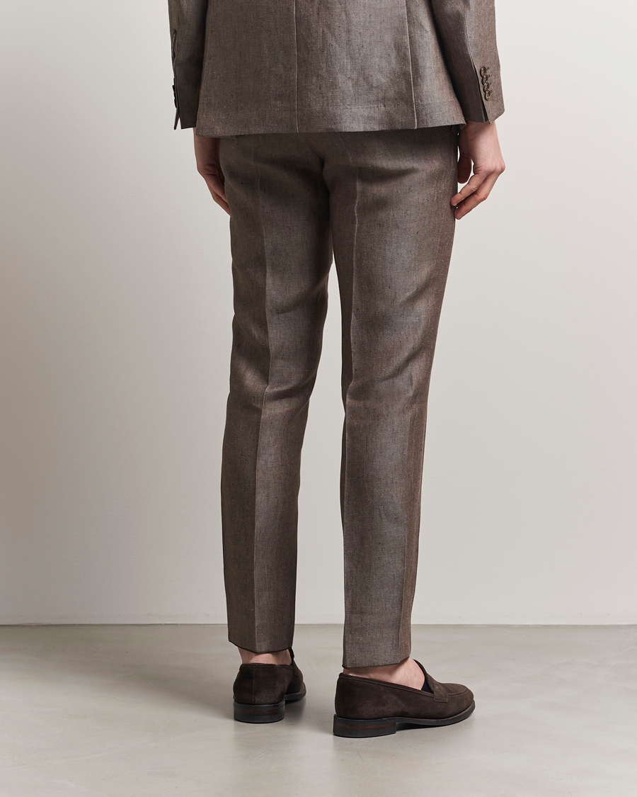 Mies | Housut | Oscar Jacobson | Denz Linen Trousers Brown