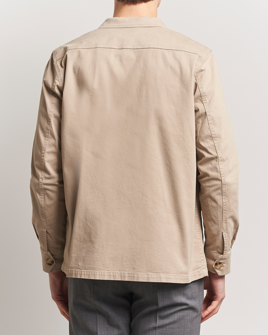 Mies | Kauluspaidat | Oscar Jacobson | Safari Cotton Shirt Jacket Beige