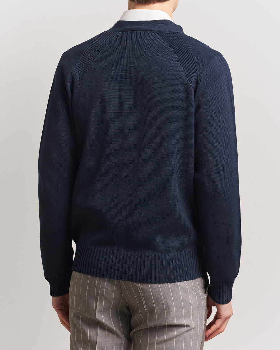 Mies | Puserot | Oscar Jacobson | Hover Cotton Cardigan Navy