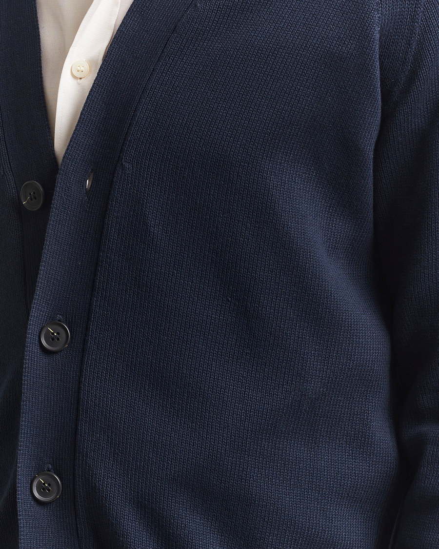 Mies | Puserot | Oscar Jacobson | Hover Cotton Cardigan Navy