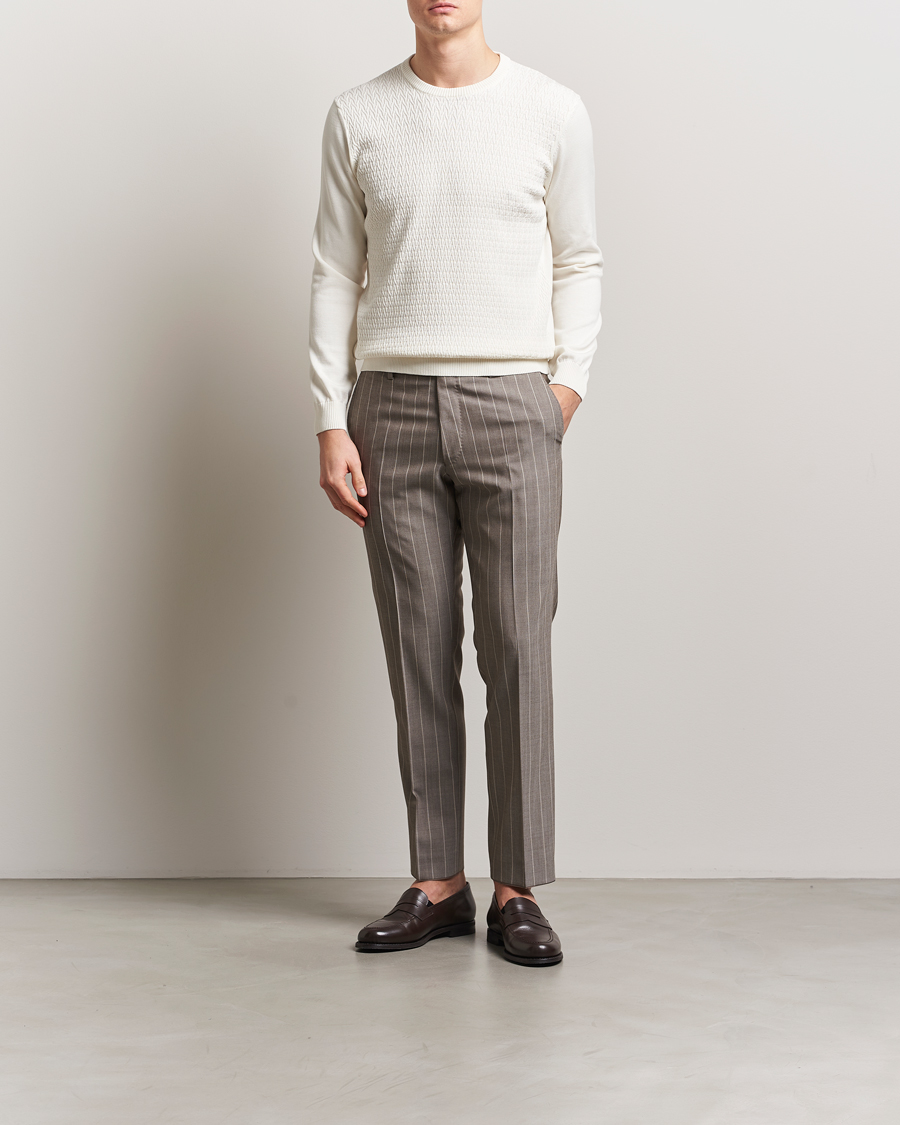 Mies | Puserot | Oscar Jacobson | Blake Knitted Cotton Crew White