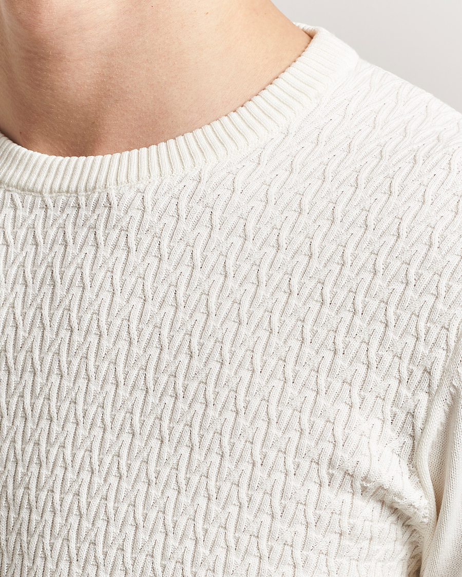 Mies | Puserot | Oscar Jacobson | Blake Knitted Cotton Crew White
