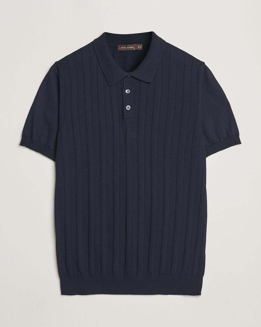 Mies | Pikeet | Oscar Jacobson | Barto Structured Cotton Polo Navy