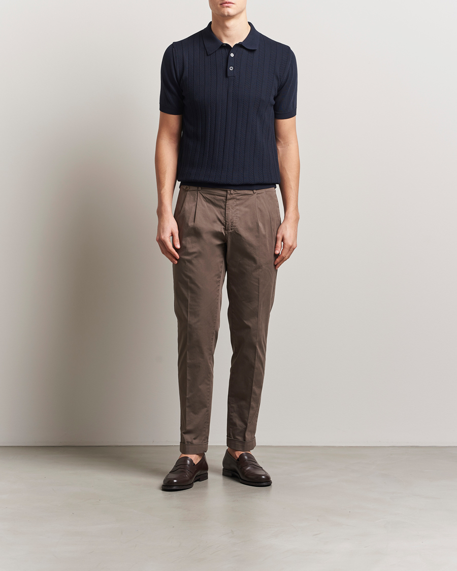 Mies | Pikeet | Oscar Jacobson | Barto Structured Cotton Polo Navy