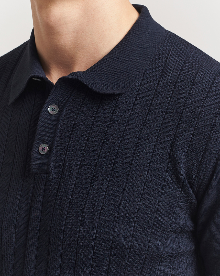Mies | Pikeet | Oscar Jacobson | Barto Structured Cotton Polo Navy