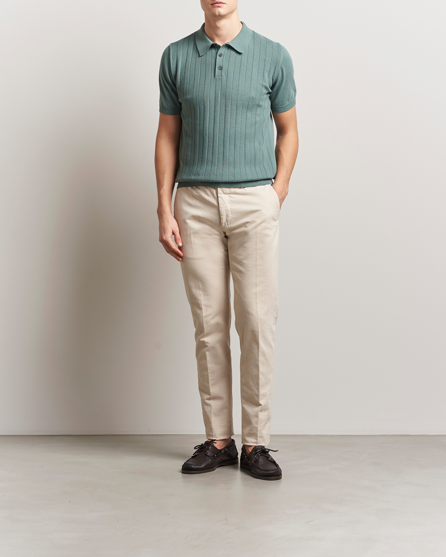 Mies | Pikeet | Oscar Jacobson | Barto Structured Cotton Polo Light Green