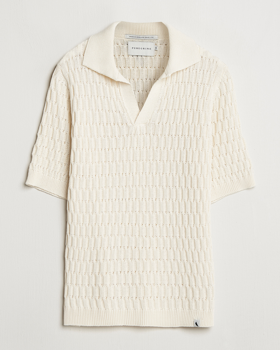 Mies | Pikeet | Peregrine | Cove Knitted Cotton Polo Shirt White