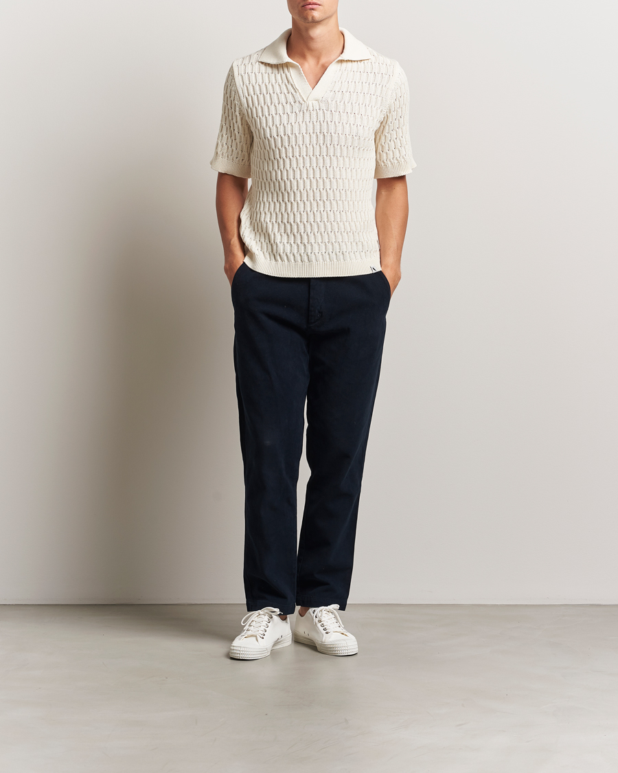 Mies | Pikeet | Peregrine | Cove Knitted Cotton Polo Shirt White