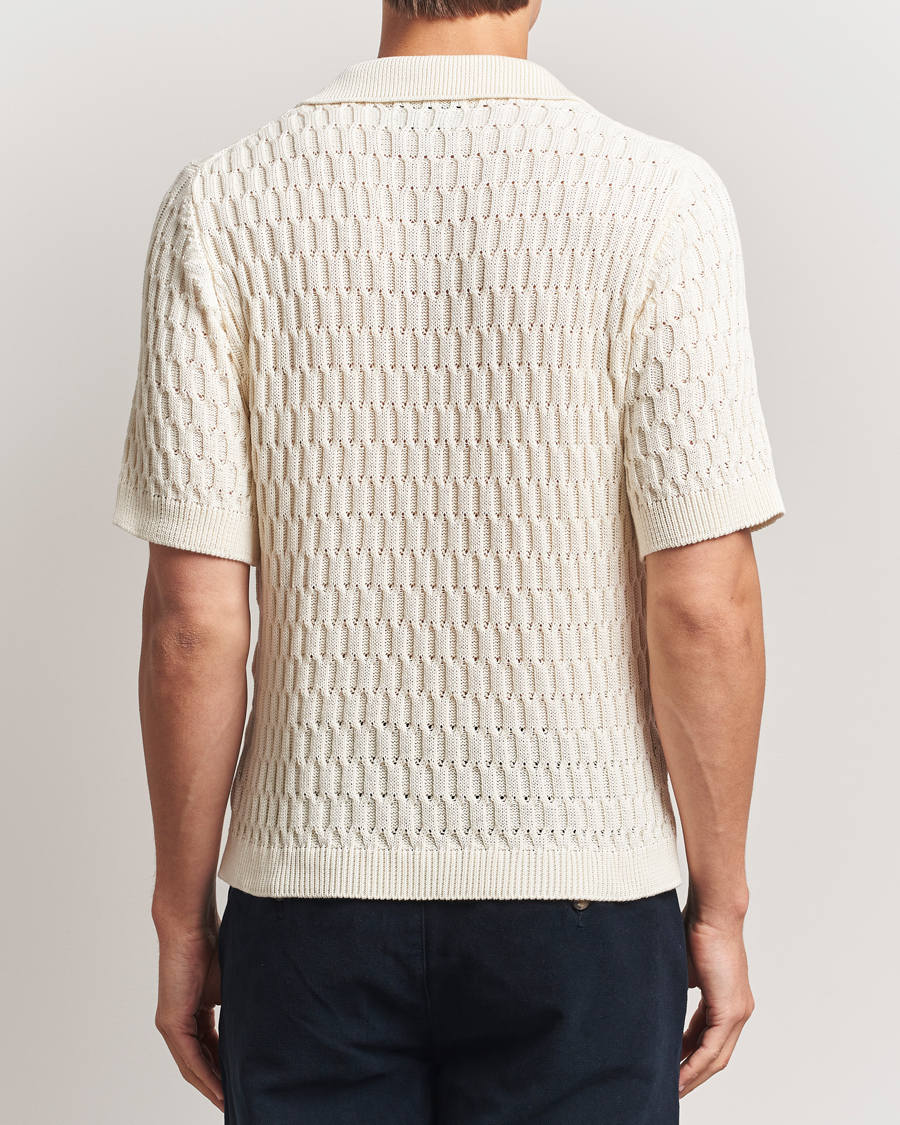 Mies | Pikeet | Peregrine | Cove Knitted Cotton Polo Shirt White