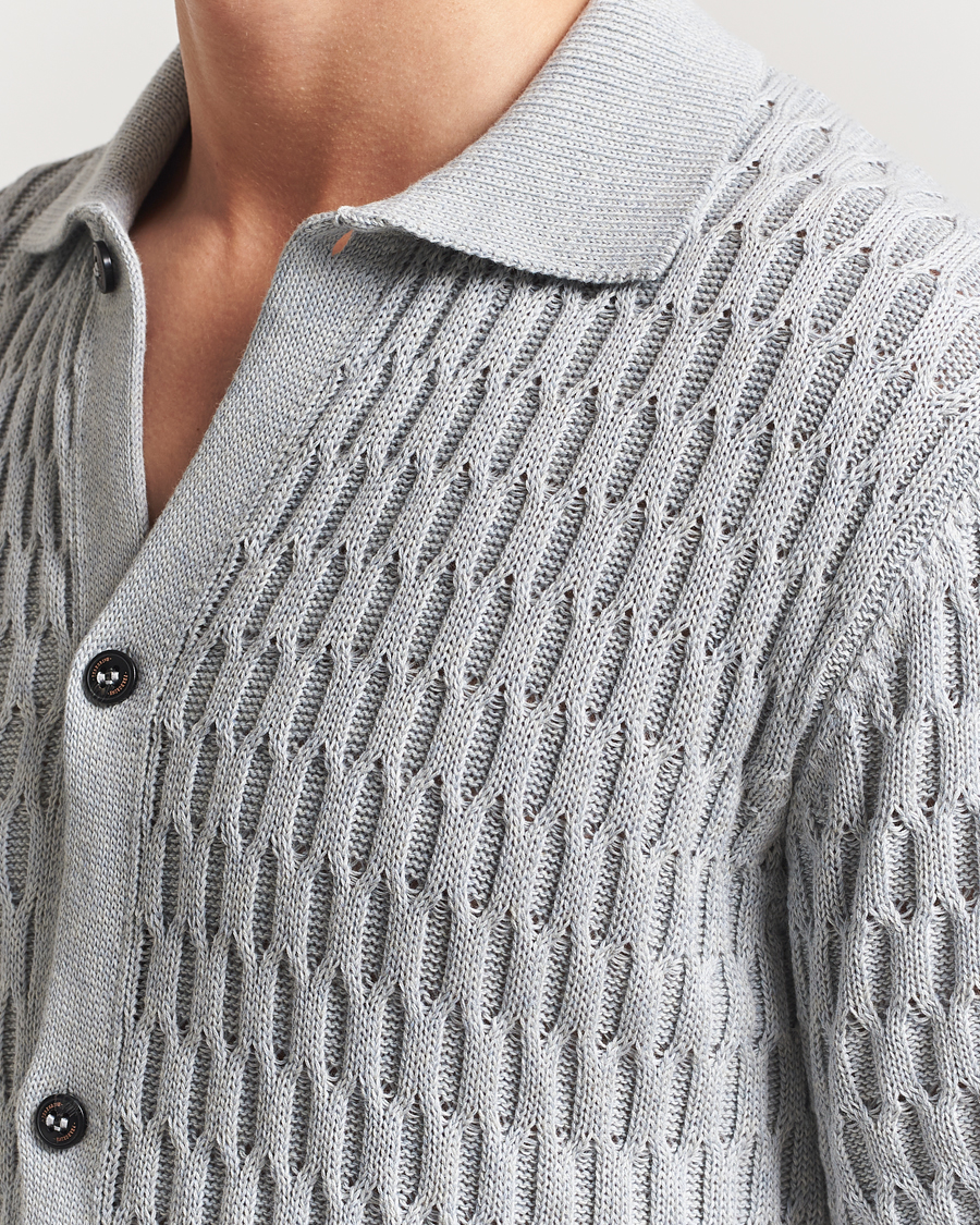 Mies | Kauluspaidat | Peregrine | Cove Knitted Short Sleeve Shirt Washed Denim