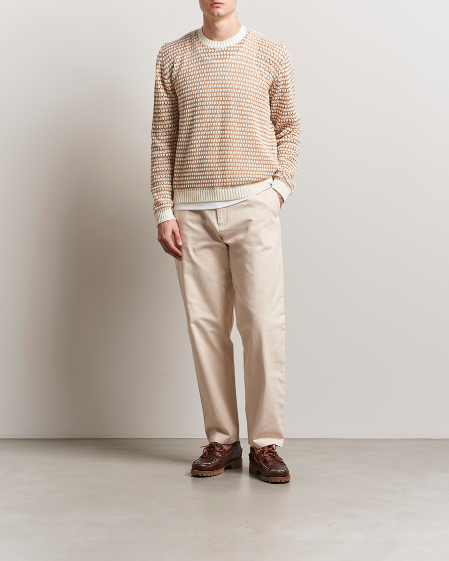 Mies | Puserot | Peregrine | Island Crochet Knitted Jumper White