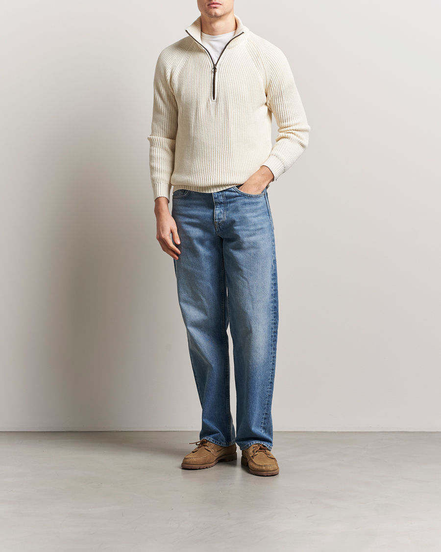 Mies | Puserot | Peregrine | Felix Quarter Zip Jumper White