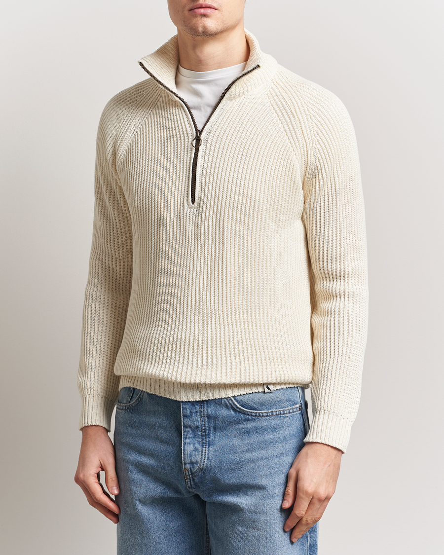 Mies | Puserot | Peregrine | Felix Quarter Zip Jumper White