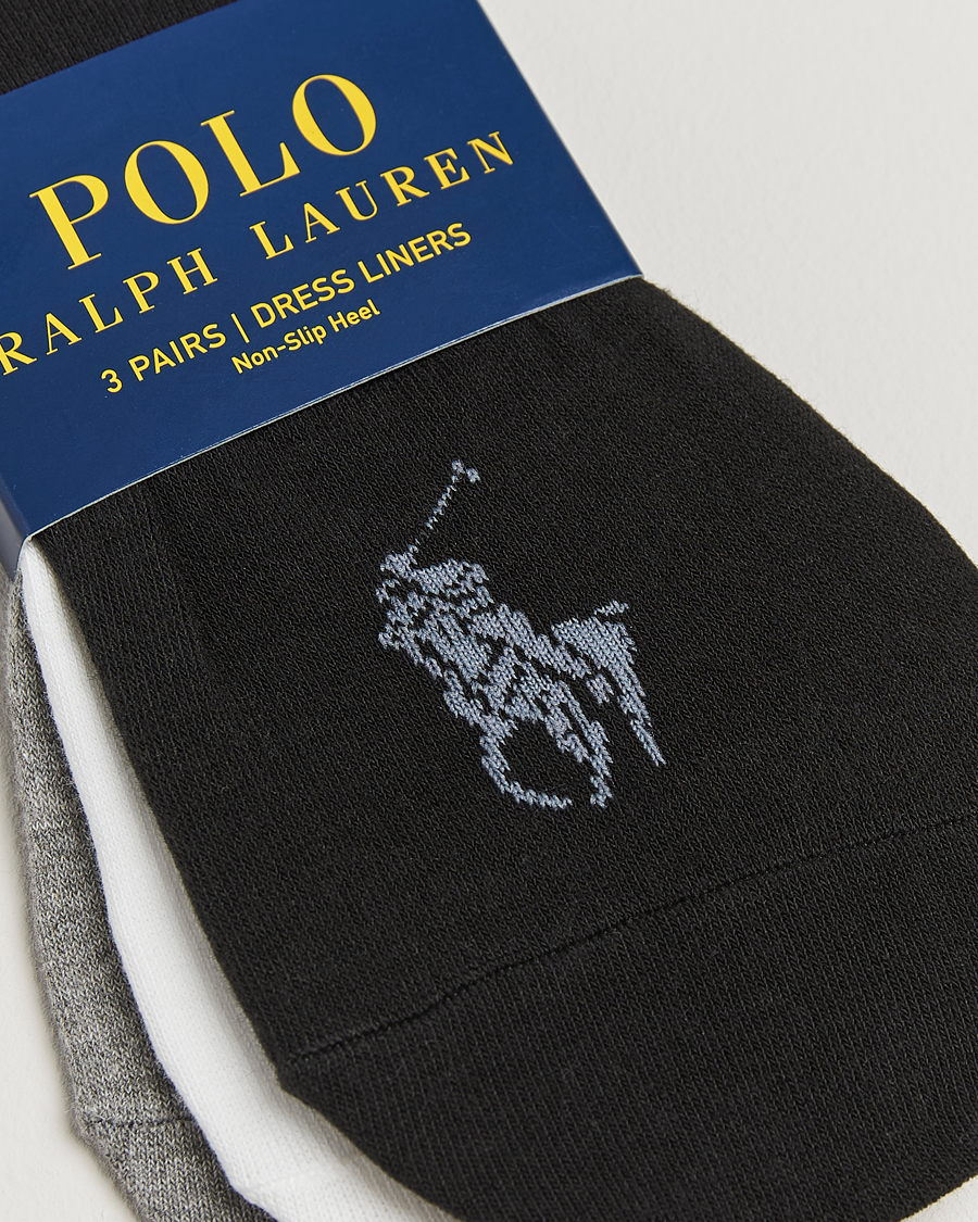 Mies | Alusvaatteet | Polo Ralph Lauren | 3-Pack No Show Big Pony Pony Socks Black/White/Grey