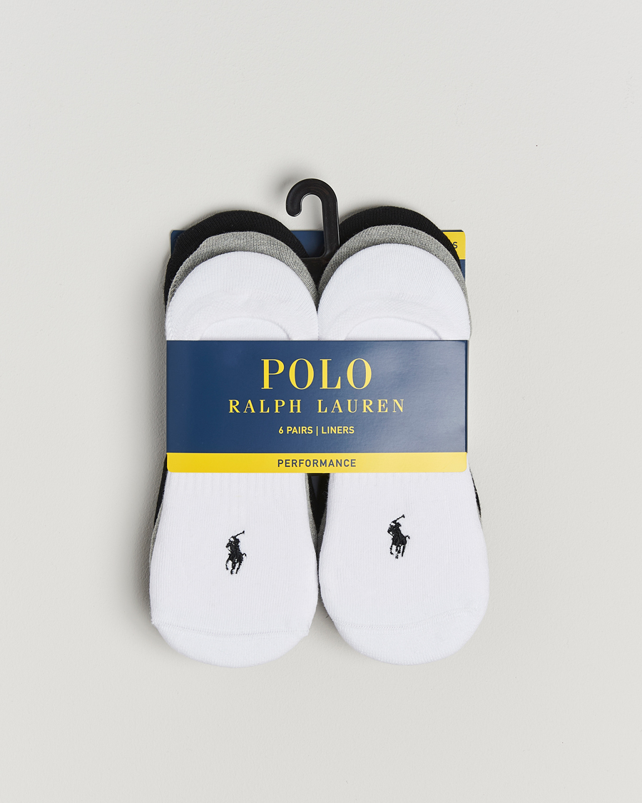 Mies | Alusvaatteet | Polo Ralph Lauren | 6-Pack No Show Big Pony Pony Socks Black/White/Grey