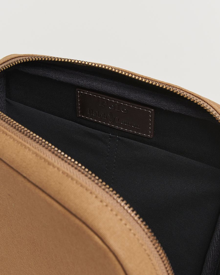 Mies | Polo Ralph Lauren Canvas/Leather Washbag Montana Khaki | Polo Ralph Lauren | Canvas/Leather Washbag Montana Khaki
