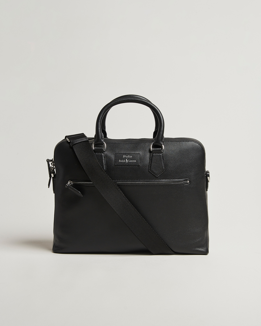 Mies | Polo Ralph Lauren Pebble Leather Briefcase Black | Polo Ralph Lauren | Pebble Leather Briefcase Black