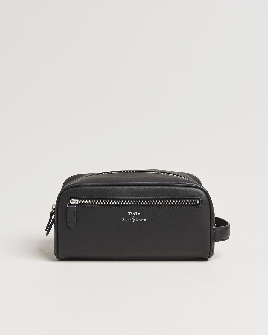 Mies | Polo Ralph Lauren Smooth Leather Washbag Black | Polo Ralph Lauren | Smooth Leather Washbag Black
