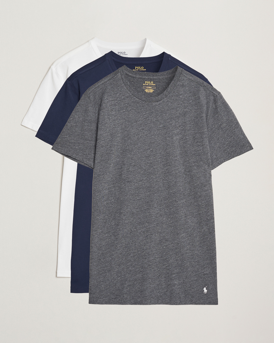 Mies | T-paidat | Polo Ralph Lauren | 3-Pack Crew Neck T-Shirt Navy/Grey/White