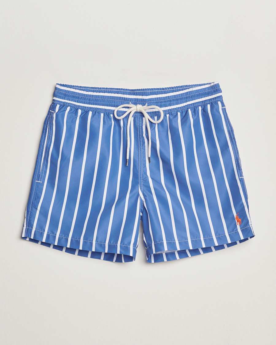 Mies | Uimahousut | Polo Ralph Lauren | Traveler Boxer Swimshorts Blue Vertical Wide Stripe