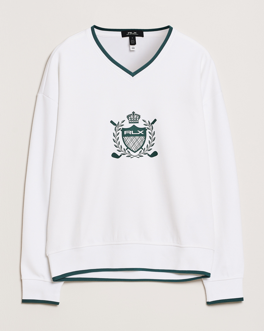 Mies | Puserot | RLX Ralph Lauren | Active Sweatshirt Ceramic White/Kelly Green