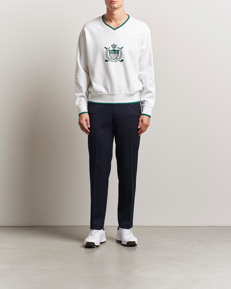Mies | Puserot | RLX Ralph Lauren | Active Sweatshirt Ceramic White/Kelly Green