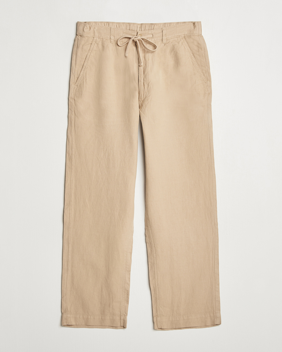Mies | Housut | Polo Ralph Lauren | Pleated Cotton Linen Pants Coastal Beige