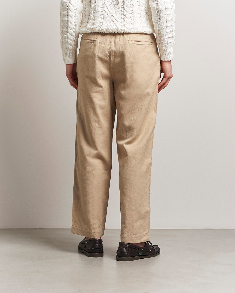 Mies | Housut | Polo Ralph Lauren | Pleated Cotton Linen Pants Coastal Beige