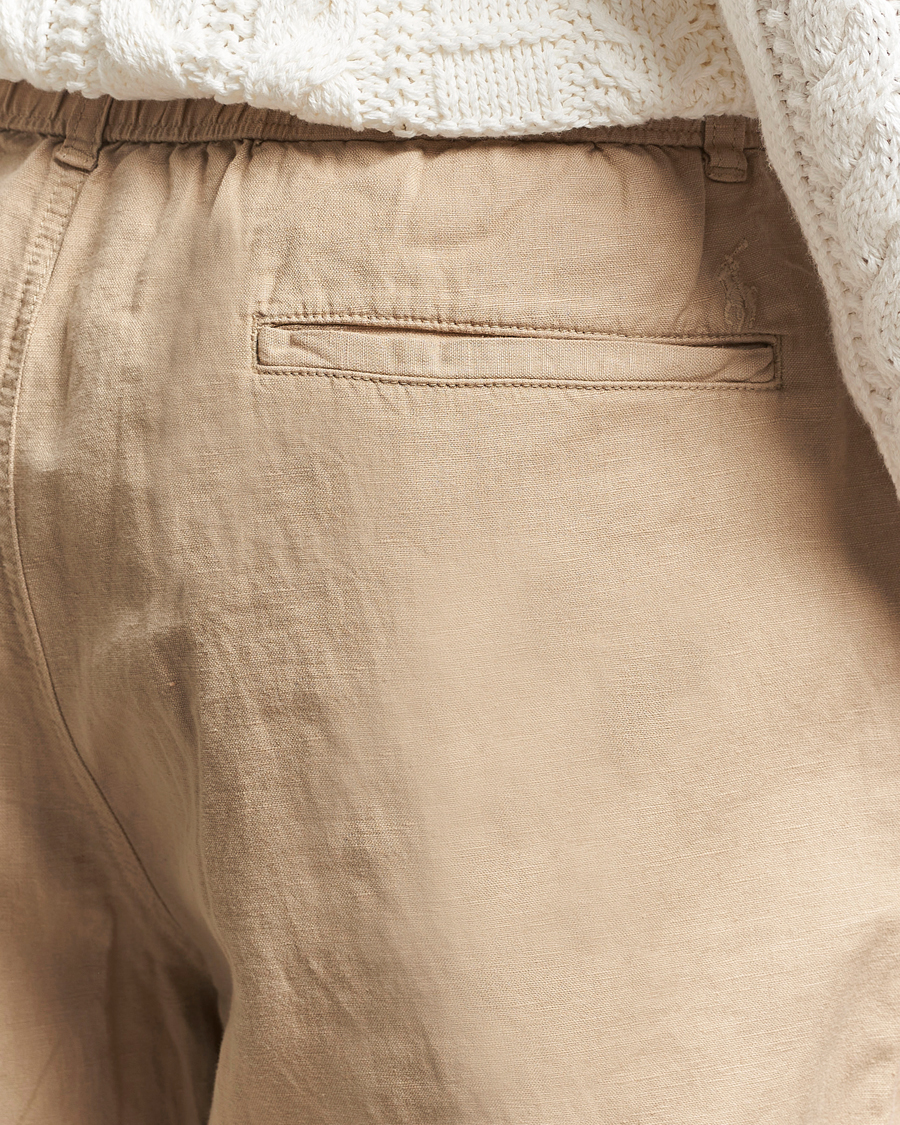 Mies | Housut | Polo Ralph Lauren | Pleated Cotton Linen Pants Coastal Beige