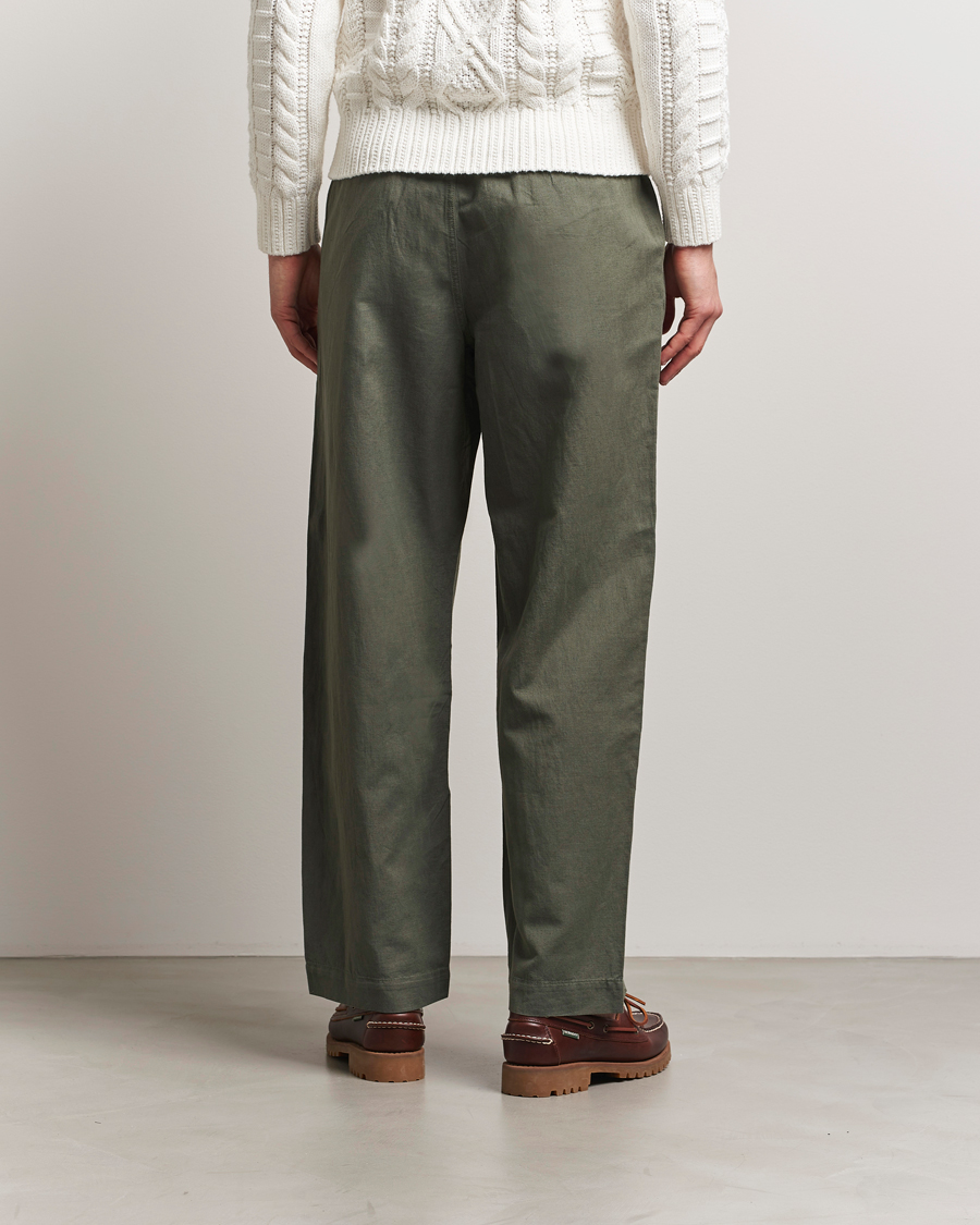Mies | Housut | Polo Ralph Lauren | Pleated Cotton Linen Pants New Olive