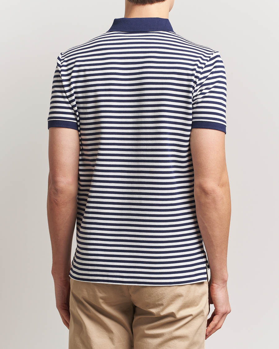 Mies | Pikeet | Polo Ralph Lauren | Custom Slim Fit Striped Polo Deckwash White/Navy