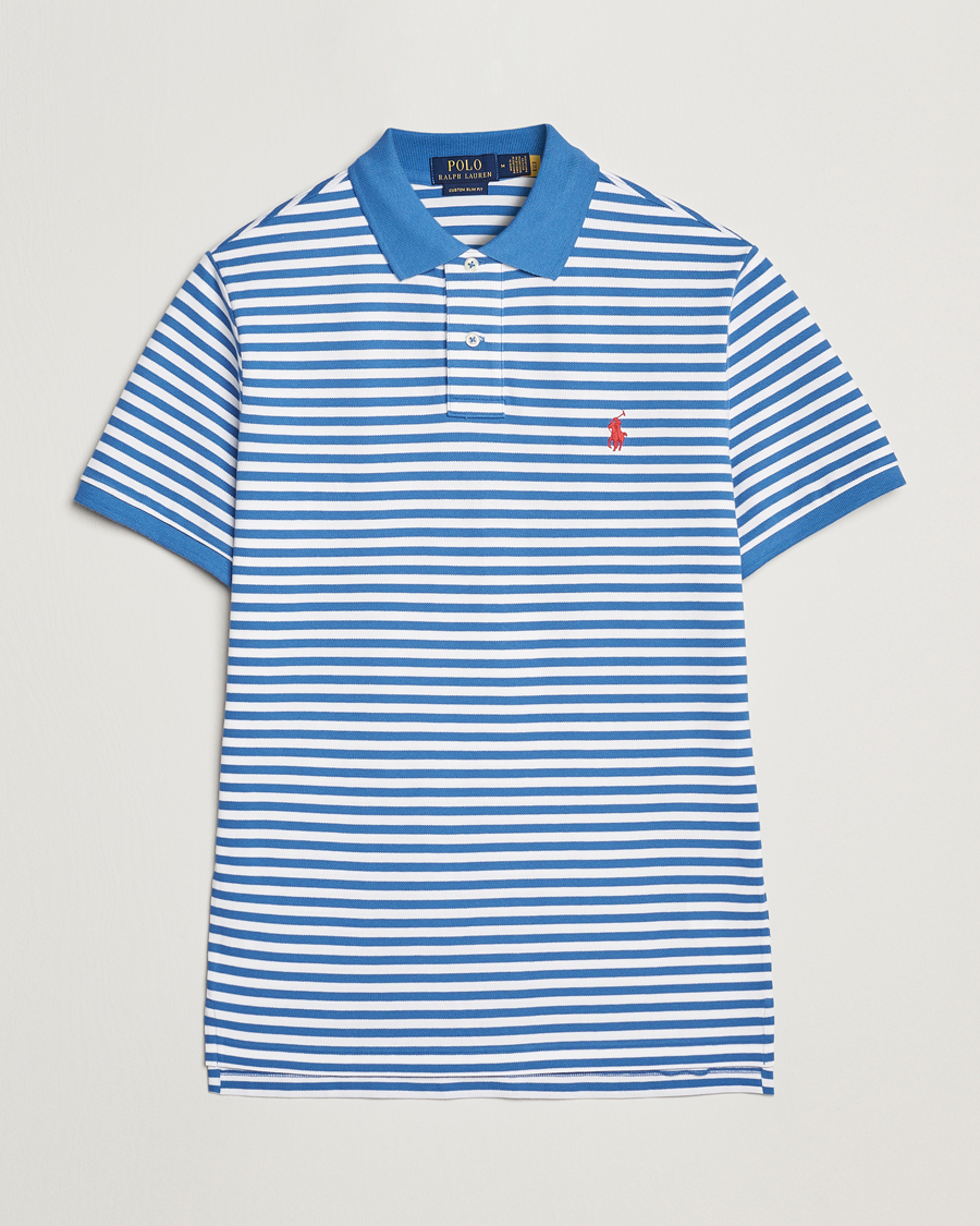Mies | Pikeet | Polo Ralph Lauren | Custom Slim Fit Striped Polo Embayment Blue/White