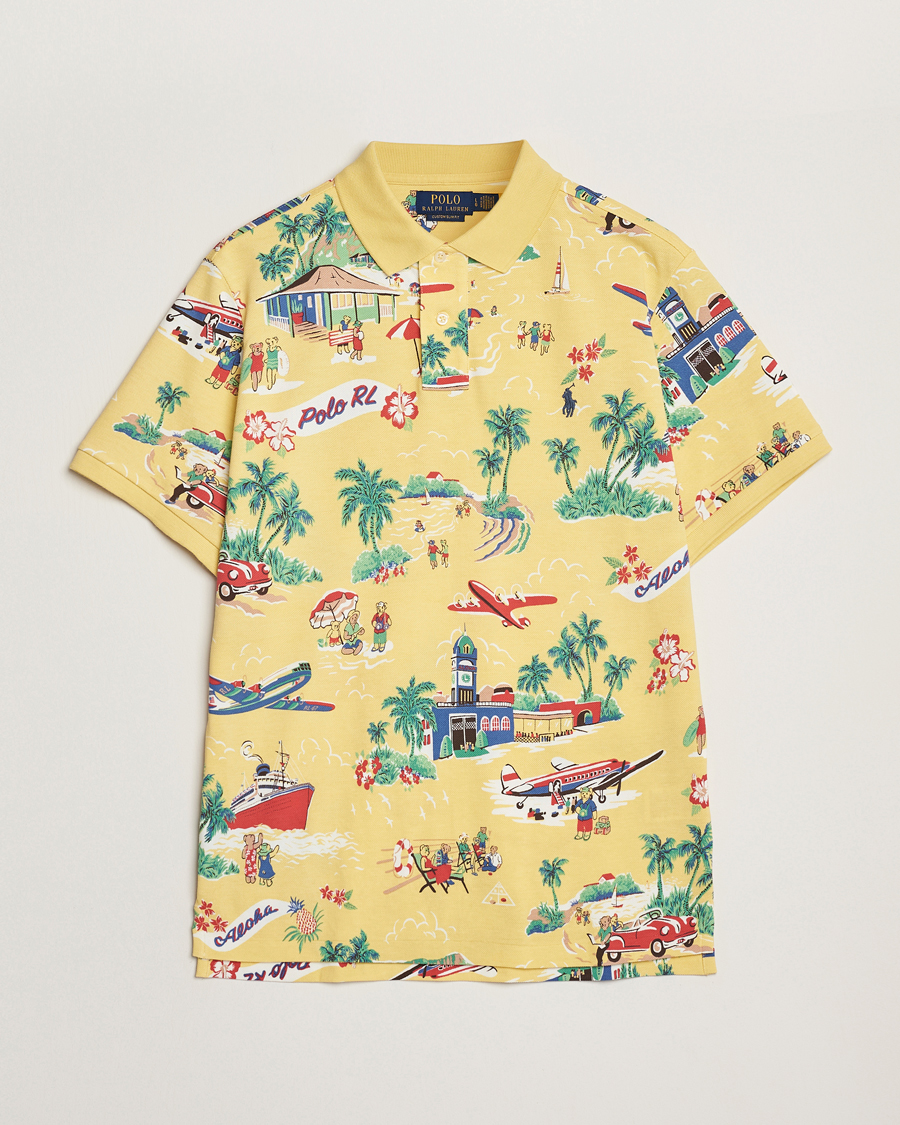 Mies | Pikeet | Polo Ralph Lauren | Printed Mesh Polo Holiday Bear Yellow