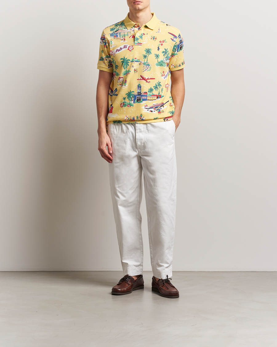 Mies | Pikeet | Polo Ralph Lauren | Printed Mesh Polo Holiday Bear Yellow